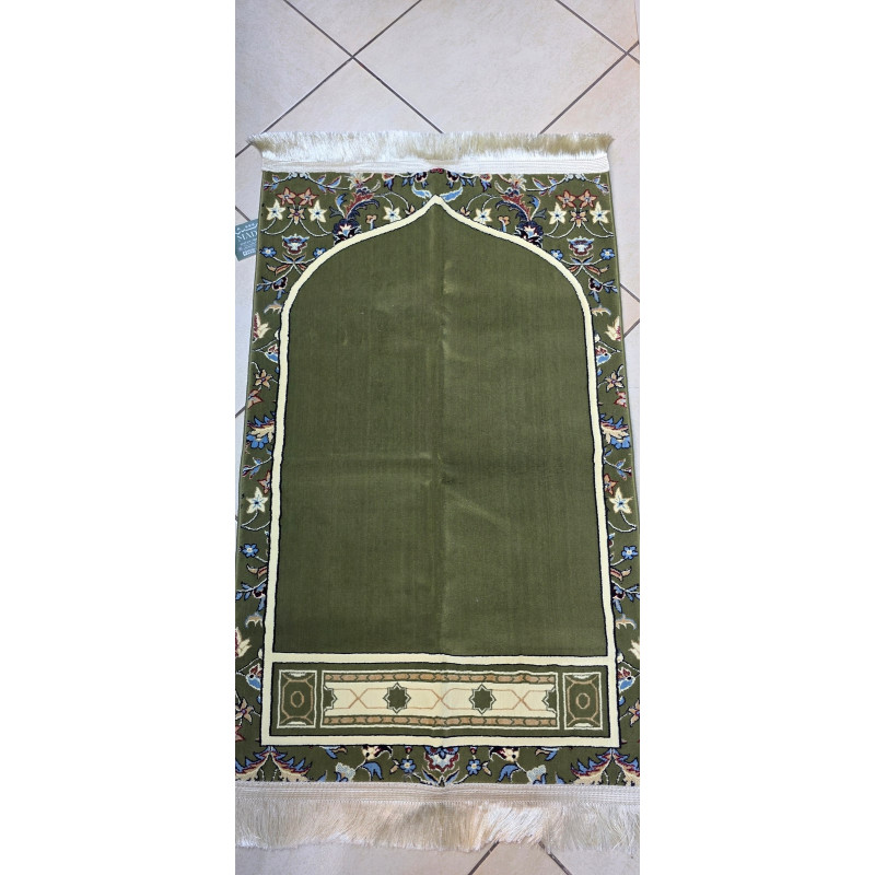 Tapis de Prière Médine — Arche Verte Bordure Or
