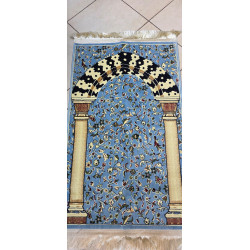 Tapis de Prière Médine — Arcade Bleue Florale