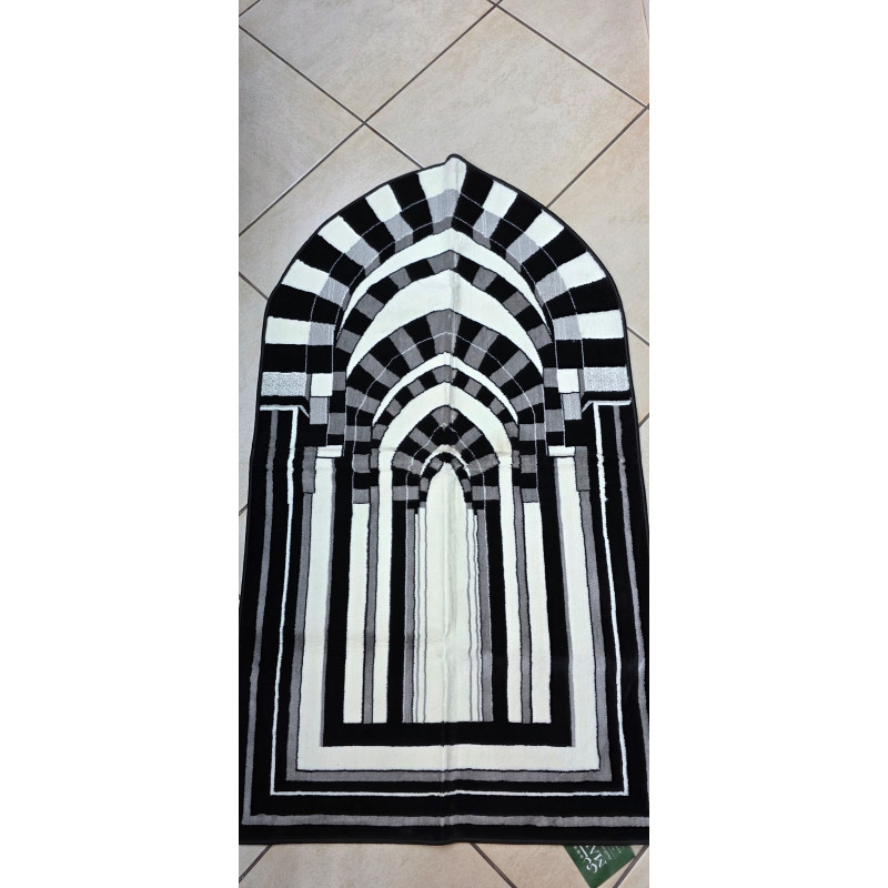 Tapis de Prière Médine — Arche Moderne Noir & Blanc