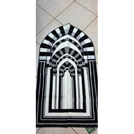 Tapis de Prière Médine — Arche Moderne Noir & Blanc