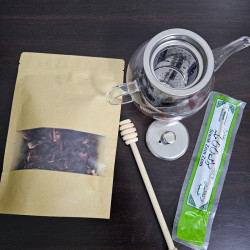 Théière en Verre + Hibiscus + Siwak | LONGT GREEN